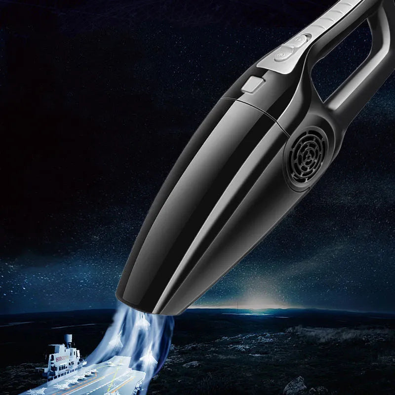 AutoClean Tm wireless portable car vacuum cleaner in black handheld design