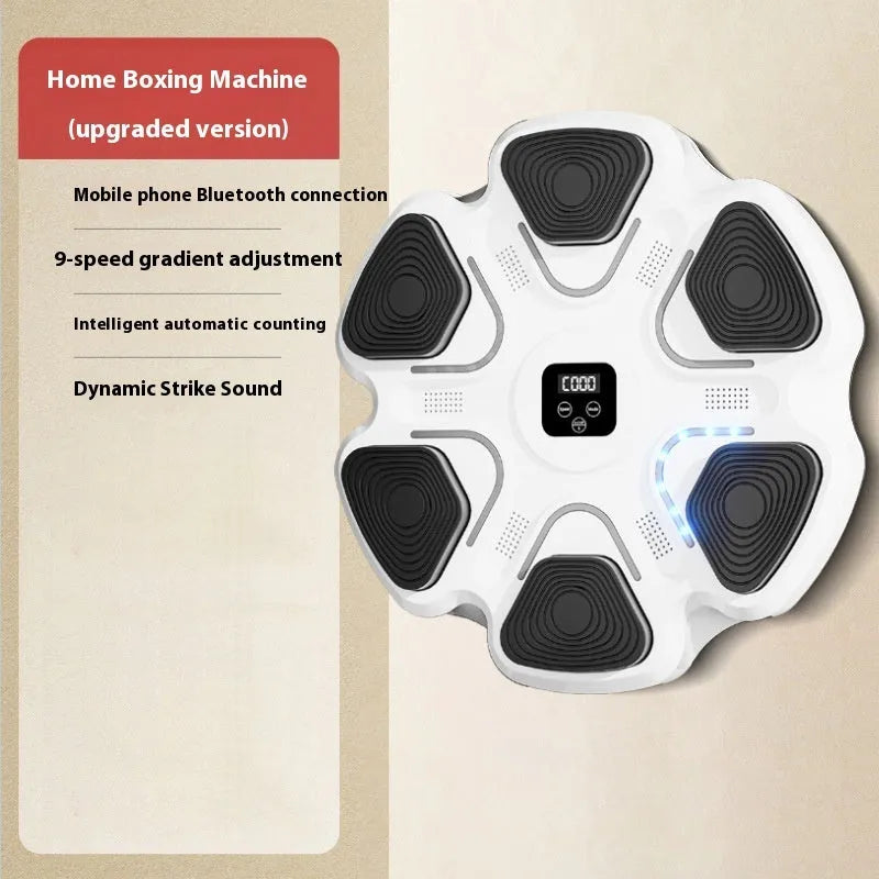 Smart electronic boxing wall target with LED score display and a pair of boxing gloves