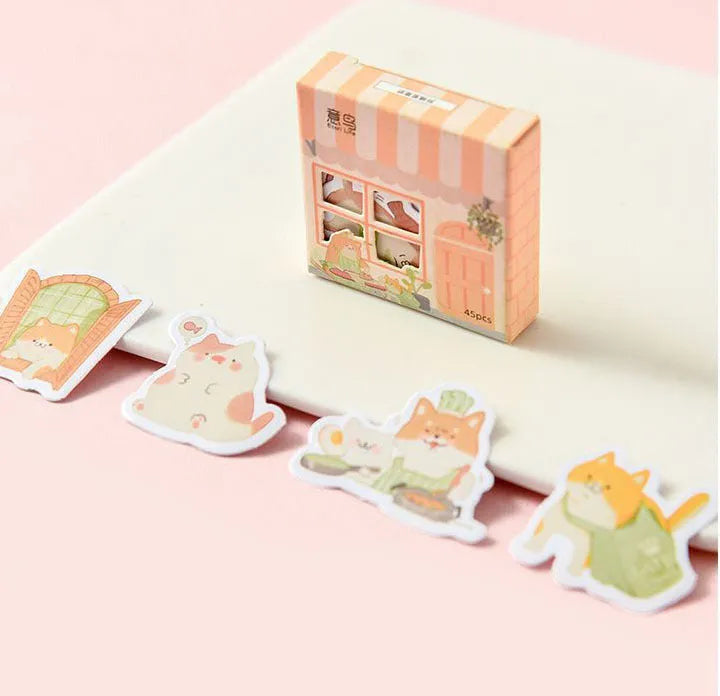 Paper account stickers with penguin designs measuring 20-50mm wide for journal decorating