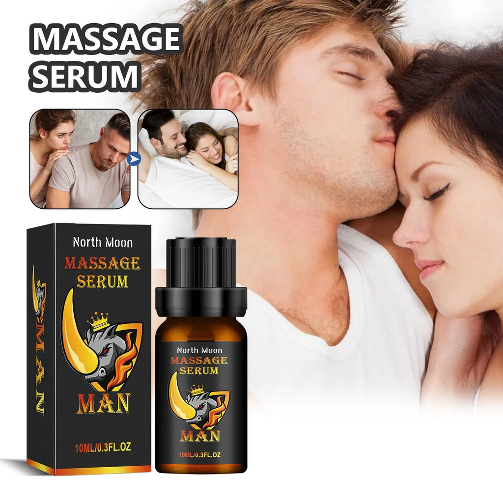 10ml bottle of men's body care essential oil with dropper for external massage