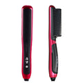 Red automatic adjustable temperature hair straightener with ceramic heating tube and 360 degree rotatable wire