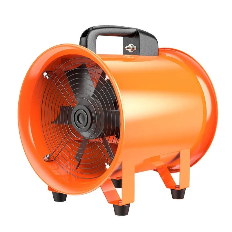 Portable 8-inch industrial axial flow fan with titanium steel blades for dust removal ventilation