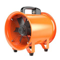 Portable 8-inch industrial axial flow fan with titanium steel blades for dust removal ventilation