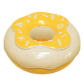 TPR donut dog chew toy in pink colour with sound mechanism for dental cleaning