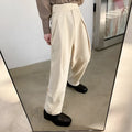 Men's cotton blend high waist straight tube harem trousers in apricot colour for business casual wear