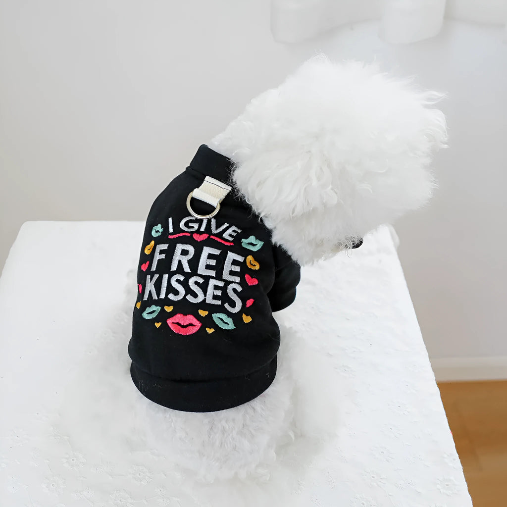 Casual grey patterned dog sweater for autumn and winter wear, shown in size L.