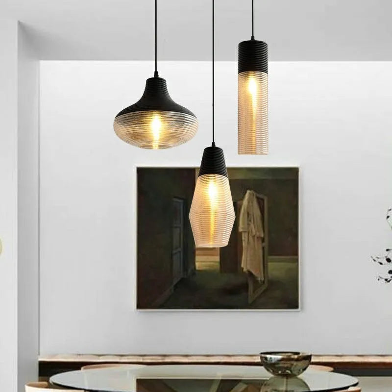 Glass creative chandelier for modern staircase cafe bar restaurant 220V pendant light