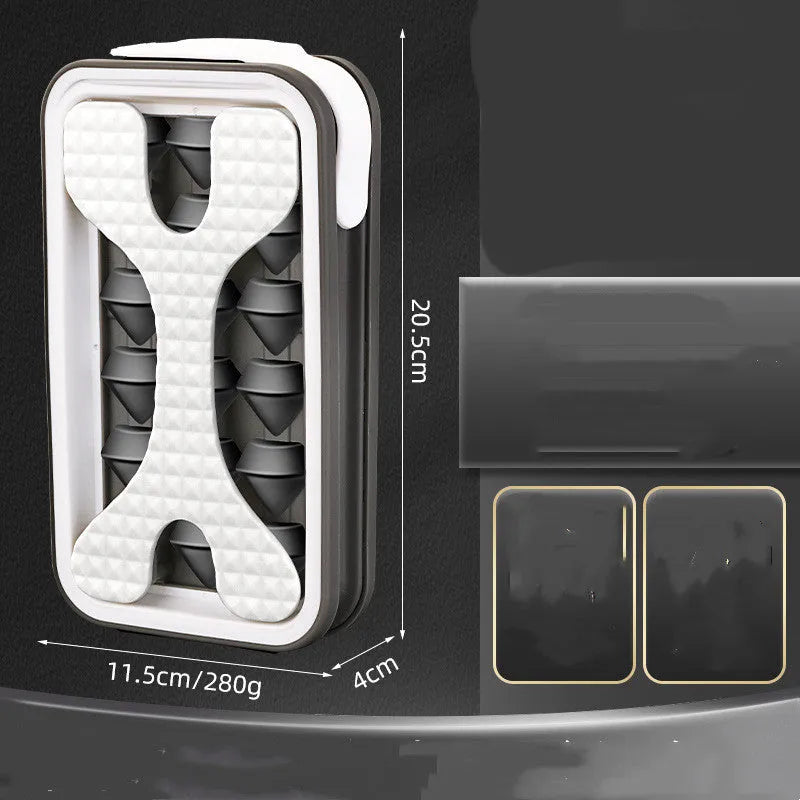 Silicone ice cube mould and water bottle combo in light grey, sky blue, or white colour.