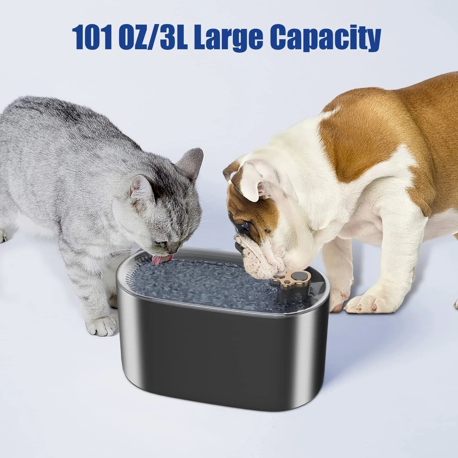 Quiet, Efficient Pet Water Fountain with LED Lights and 3-Liter Capacity for Cats and Dogs