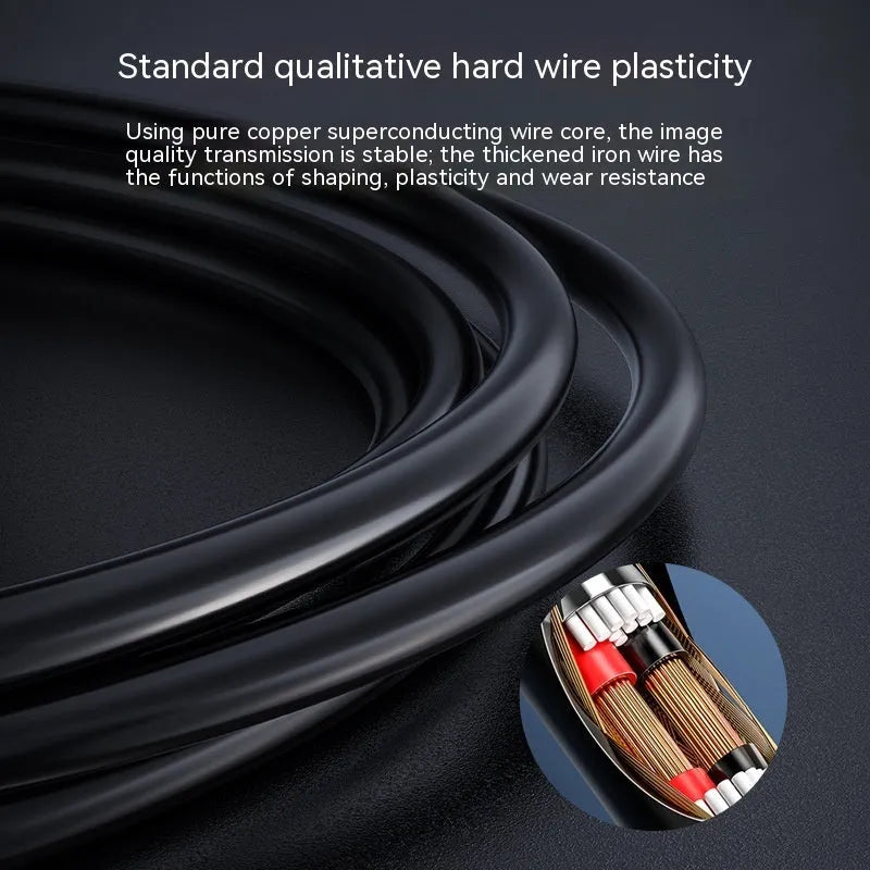 Waterproof HD inspection endoscope camera with 8mm diameter probe on a coiled black cable.