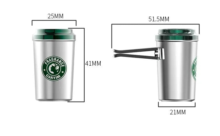Silver alloy coffee cup shaped solid perfume seat for Gulong fragrance with natural plant extract
