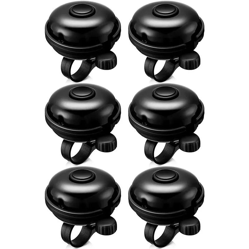 Black 58mm diameter ABS plastic bicycle bell for handlebar mounting