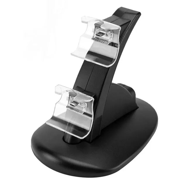 Black Xbox dual controller charging stand for Xbox One and Xbox One S gamepads