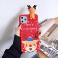 Christmas themed silicone back cover case for various iPhone models in festive red colour.