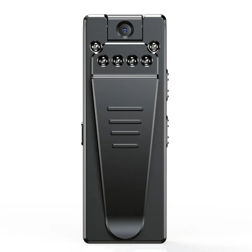 Black 1080p HD DV home camera with night vision, shown with one-button controls and a rotatable lens.