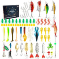 Mino Bog 24-piece Christmas fishing lure blind box set with metal lures and tackle box.