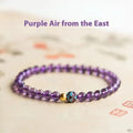 Purple lotus bracelet with retro style design and mixed materials for women