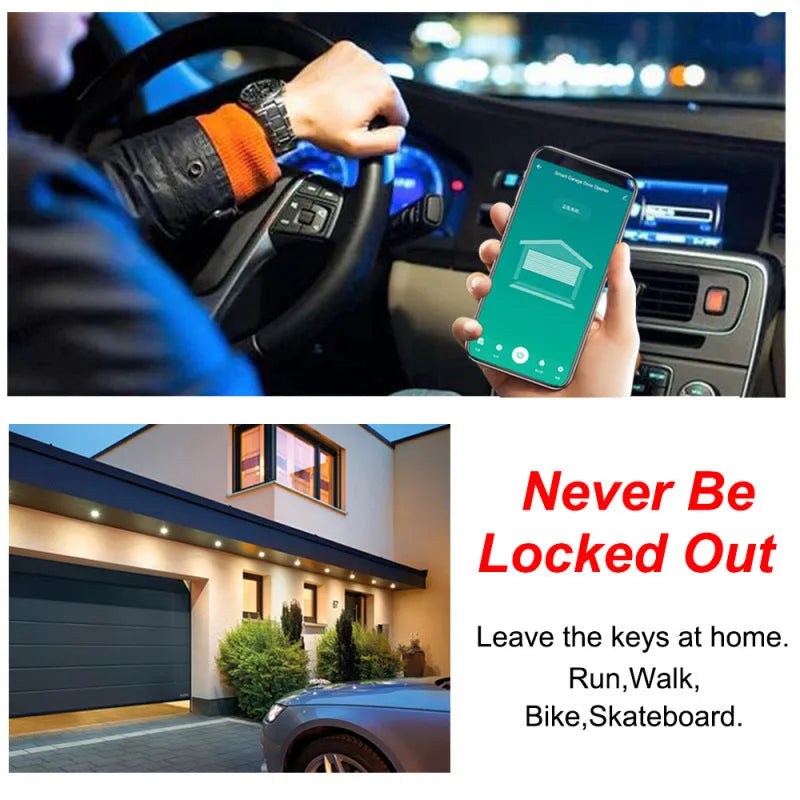 Black plastic wifi garage door controller with USB power port for remote smart home control