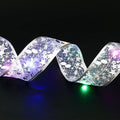 Fairy lights string with decorative cloth ribbon bow tie in colourful LED lighting for Christmas decorations