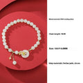 Osmanthus peace buckle bracelet with 6mm Hetian jade set in S925 sterling silver