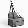 Cloth grey car pet seat cushion with safety straps for dogs, anti-dirty rear seat protector