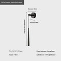 All-copper minimalist pendant wall lamp with 10cm x 14cm wall plate and 36-68cm adjustable drop in Bronze or Matte Black Gold