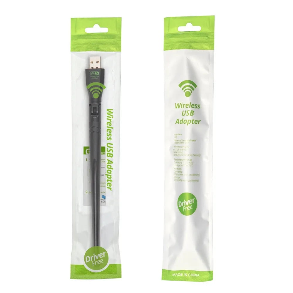Black WiFi6 USB wireless network card for desktop and laptop computers