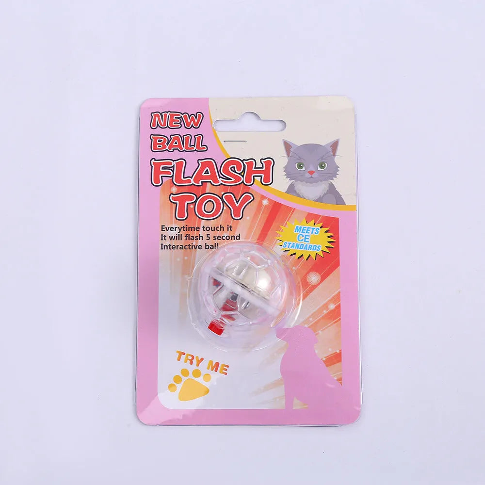 Glowing transparent plastic cat toy ball with card insertion button surface pet interactive fun