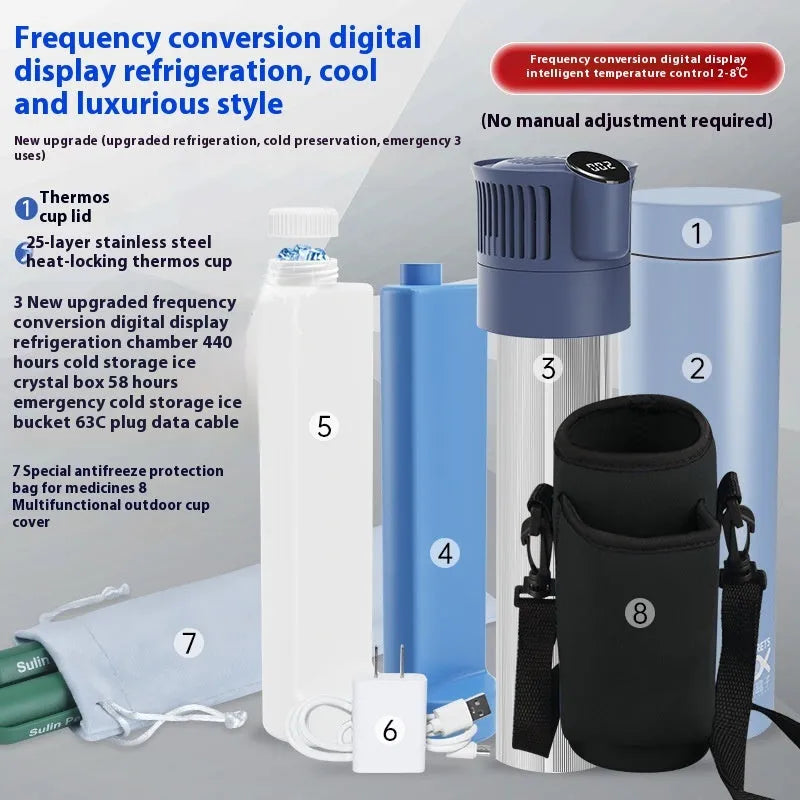 Portable coldbox mini refrigerator 10W in 304 stainless steel and aluminium for all vehicle models