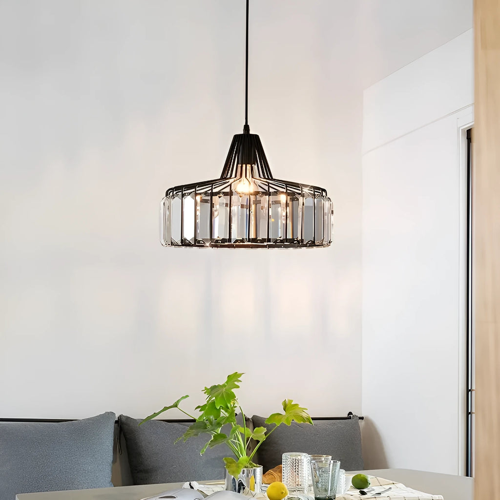 Modern crystal sun lamp chandelier with LED light in black or gold finish