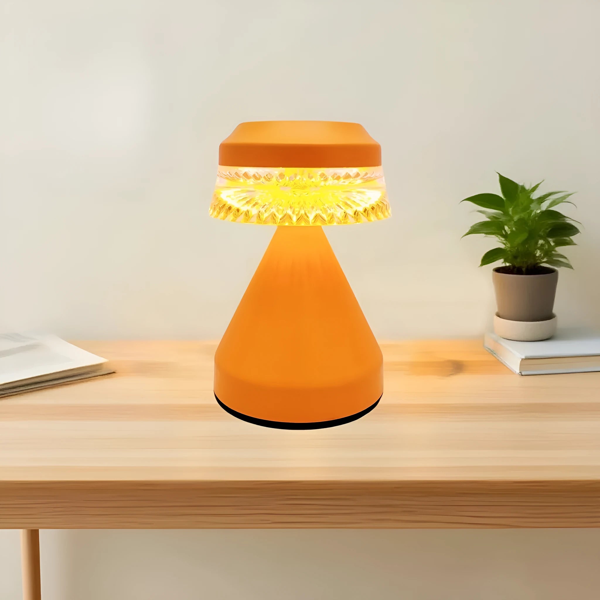 Creative bedroom LED charging small night lamp in black, brown or orange with electrodeless dimming