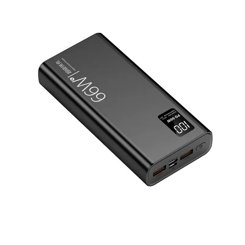 66W super fast charge power bank 50000mAh plastic shell black colour portable battery pack