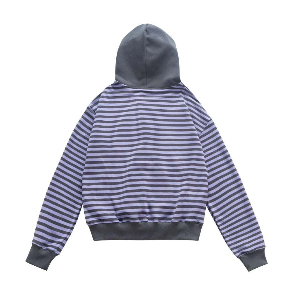 Women's autumn retro oblique zip cotton cardigan coat in gray short length 40cm long sleeve