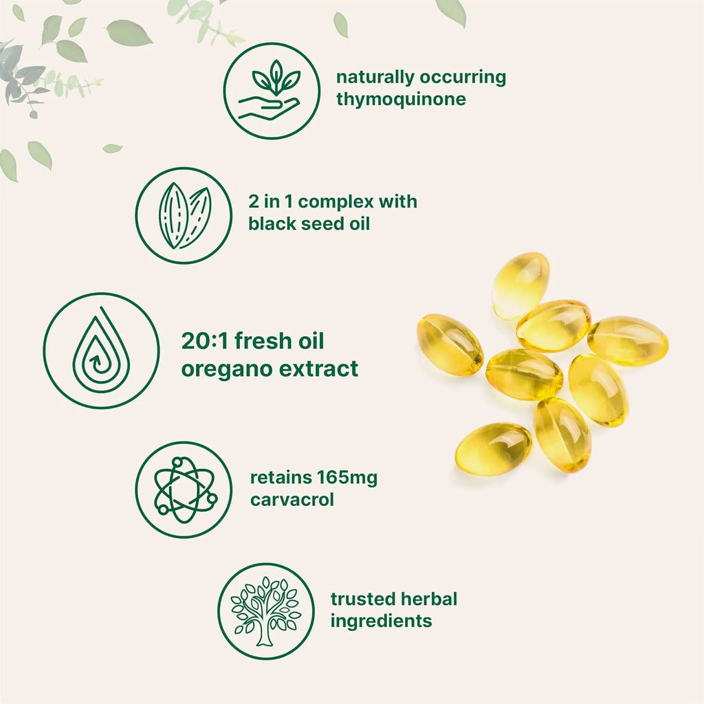 Butter Black Seed Oil Soft Capsules bottle showing 180 or 300 tablet options