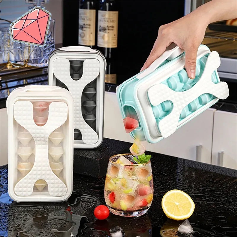 Silicone ice cube mould and water bottle combo in light grey, sky blue, or white colour.