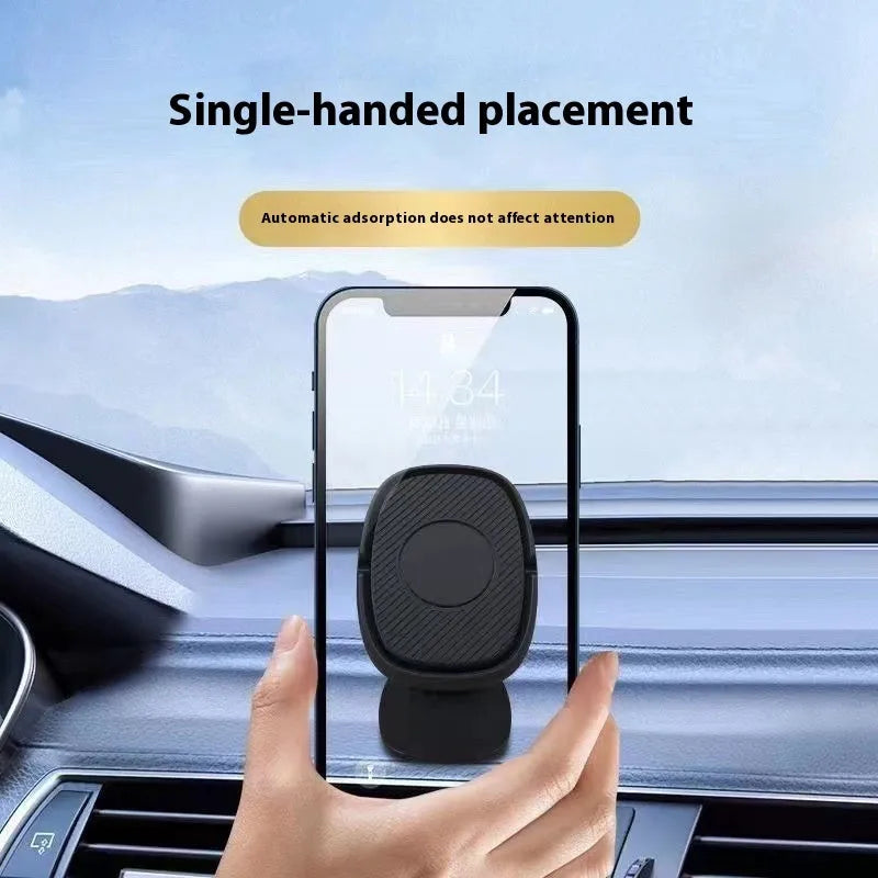 Black magnetic car phone holder for navigation with strong magnetic suction, single mobile phone holder for in-car use