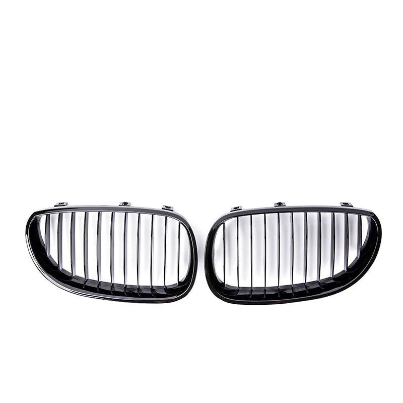 Black carbon fibre style front grille for BMW 5-Series E60 E66 models 2004-2009