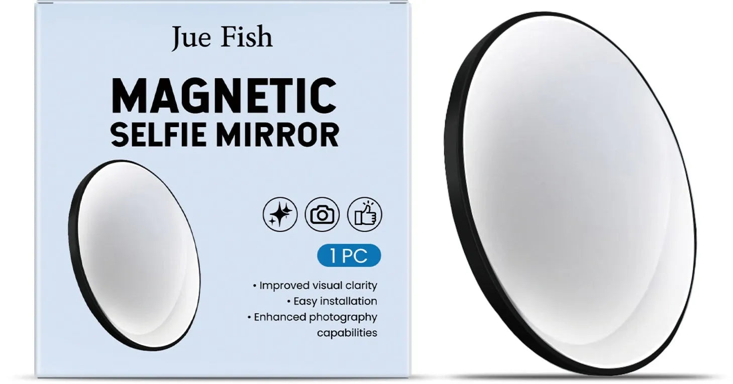 Magnetic selfie mirror with aluminum alloy frame for phone camera hands-free self-timer photography