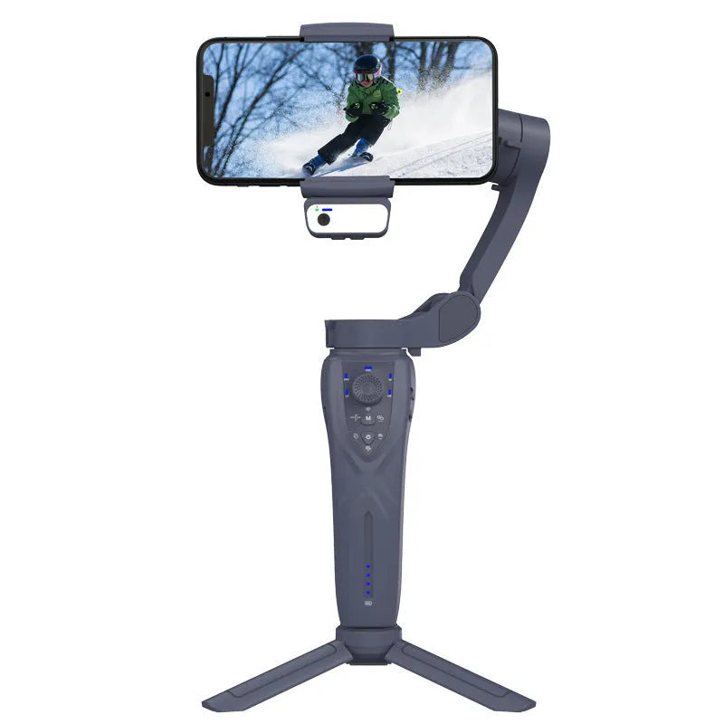 Three-axis anti-shake bracket for mobile phones with intelligent tracking, ABS material, supports phones up to 280g and 9cm wide