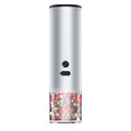 USB rechargeable electric salt and pepper grinder with LED light and clear glass jar