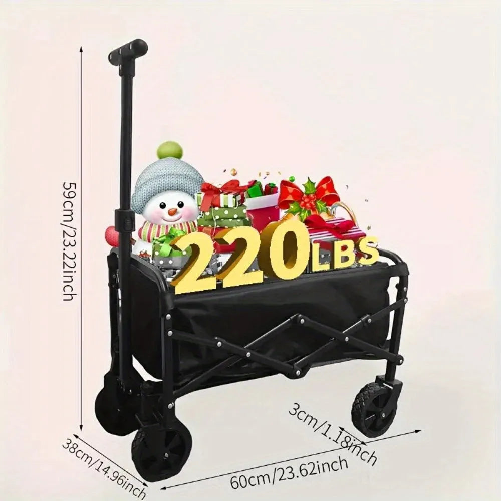 Alloy metal foldable garden cart storage box with 220LBS capacity rating