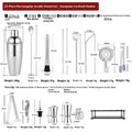 23-piece European style cocktail set with stainless steel bartender tools and acrylic components