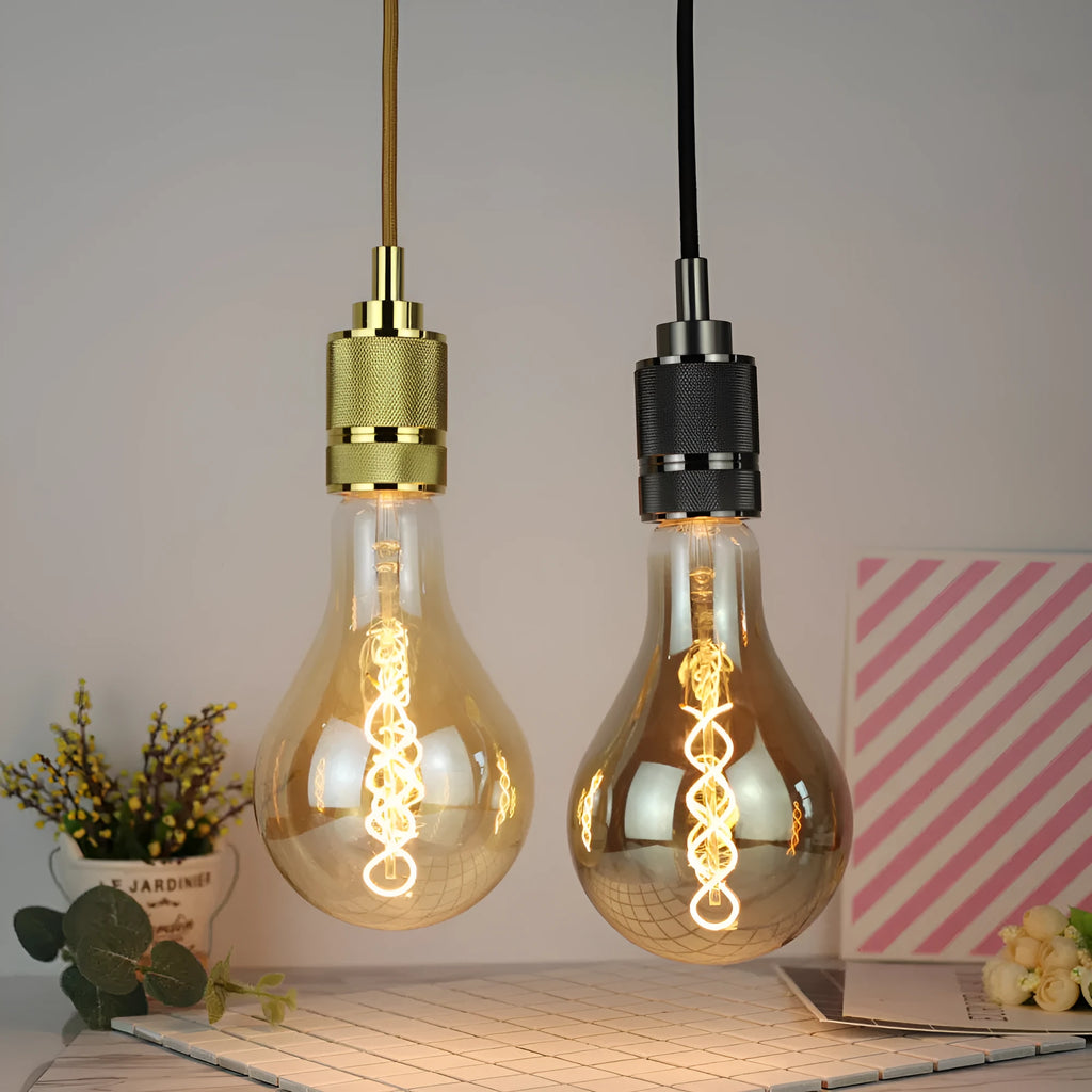 Double helix golden LED soft light strip with A110 power supply measuring 110mm by 200mm