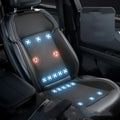Car cooling seat pad with ventilation system in minimalist black design for single seat installation