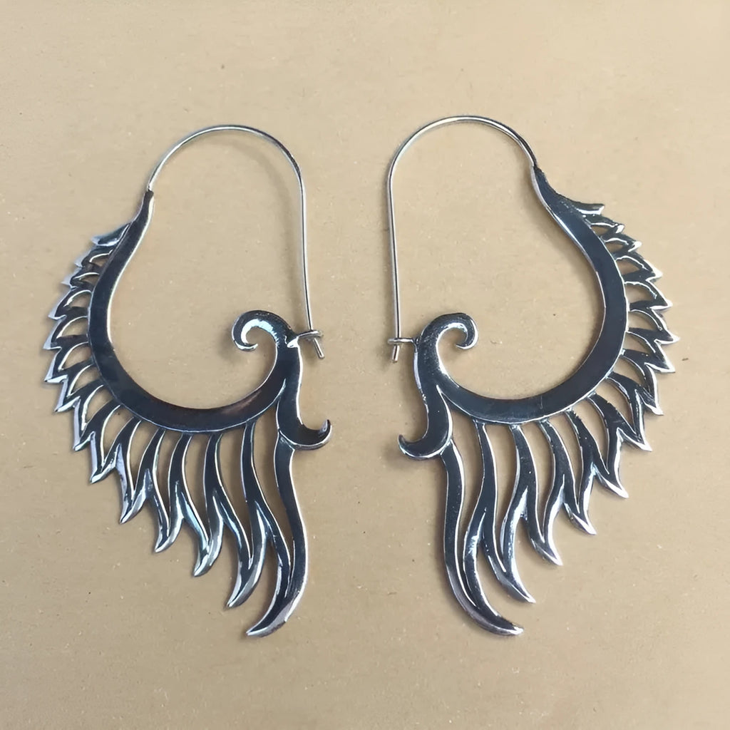 Silver alloy retro creative women's earrings in fashion OL style, one pair