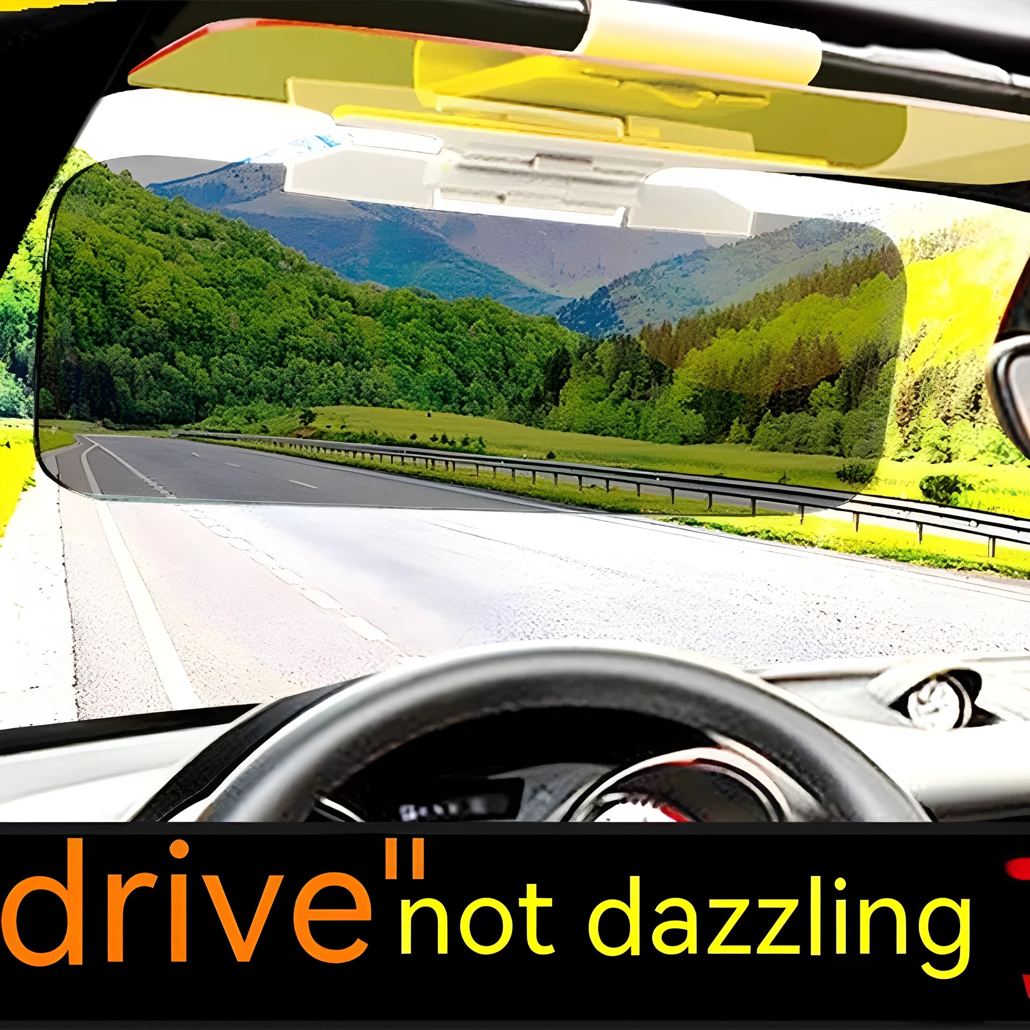 Car day and night sun goggles with reflective lenses for driving glare protection, small 32x12 cm size, PVC material