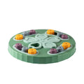 Blue interactive dog feeding toy with slow food plate design for educational mealtime enrichment