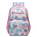 Blue student schoolbag with air pillow belt system for back burden alleviation