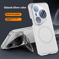 Huawei P80 series magnetic phone case with frosted back shell in black, red, or silver.