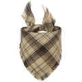 Classic plaid dog bandana with tassels edges in autumn colours
